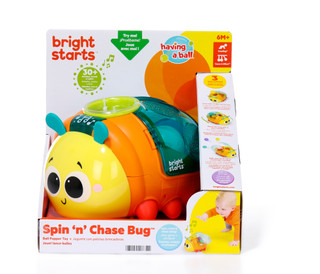Thumbnail 1: Bright Starts Baby Spin 'n' Chase Bug Ball Popper Toy 