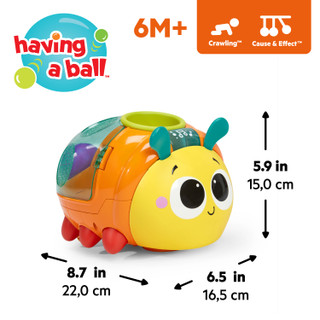 Thumbnail 8: Bright Starts Baby Spin 'n' Chase Bug Ball Popper Toy 