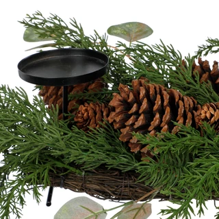 Thumbnail 2: Magical Season Pinecone Pine 3-Candle Centerpiece 