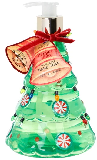 Thumbnail 1: SIMPLE PLEASURES Peppermint Christmas Tree Hand Soap 