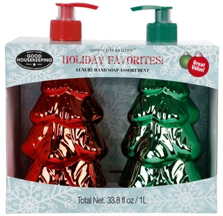 Thumbnail 1: SIMPLE PLEASURES 2-Piece 17 oz. Holiday Tree Hand Soap Set 