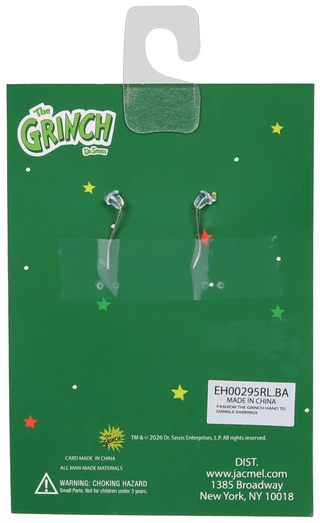 Thumbnail 2: Dr. Seuss Teardrop Grinch Dangle Earrings 