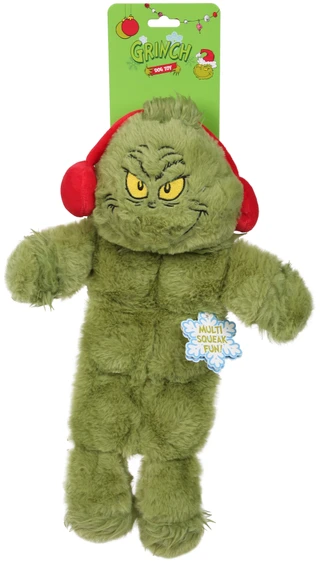 Thumbnail 1: Dr. Seuss Grinch Multi Squeak Dog Toy 
