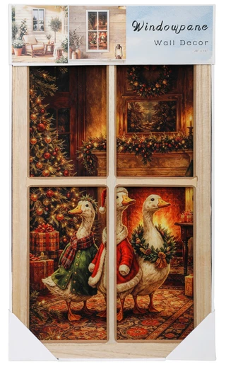 Thumbnail 1: Holiday Duck Windowpane Wall Decor 