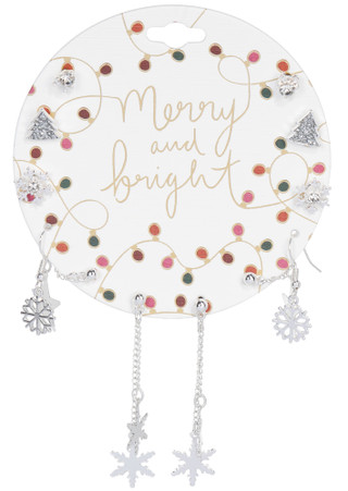 Thumbnail 1: . 6-Piece Christmas Stud & Drop Earring Set 