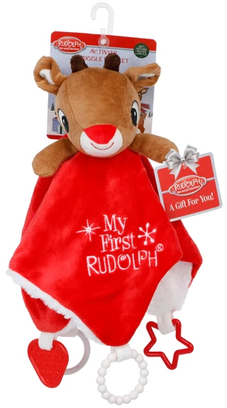 Thumbnail 1: Rudolph The Red Nosed Reindeer Baby Activity Snuggle Blanket 