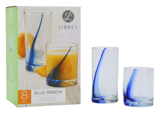 Thumbnail 1: Libbey 8 Pc Blue Ribbon Glassware Set 