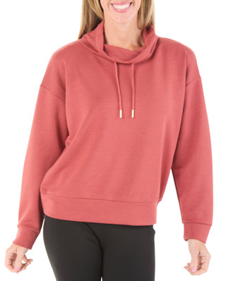 Thumbnail 1: Tahari Women's Funnel Neck Draw String Pullover Top 