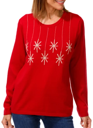 Thumbnail 1: Nautica Women's Jacquard Lurex Sweater 