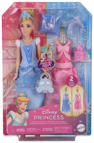 Thumbnail 1: Mattel Disney Princess 2-in-1 Cinderella Doll Set  