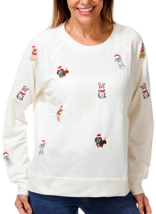 Thumbnail 1: Philosophy Women's Embroidered Dog Sweatshirt 