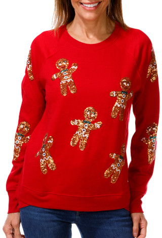 Thumbnail 1: Philosophy Women's Long Sleeve Sequin Holiday Sweatshirt 