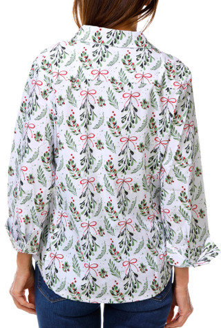 Thumbnail 2: ZAC AND RACHEL Women's Long Sleeve Holiday Woven Top 