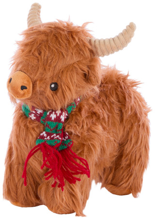 Thumbnail 1: Petlou Holiday Highland Cow Plush Pet Toy 