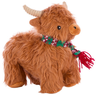 Thumbnail 2: Petlou Holiday Highland Cow Plush Pet Toy 