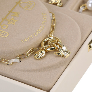 Thumbnail 2: Charm Bar 14K Gold-Plated DIY Charm Bracelet Set 