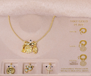 Thumbnail 1: Charm Bar Gold-Plated DIY Charm Necklace 