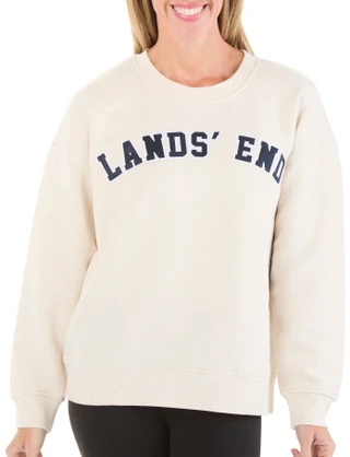 Thumbnail 1: Lands' End Women's Fleece Logo Sweatshirt 