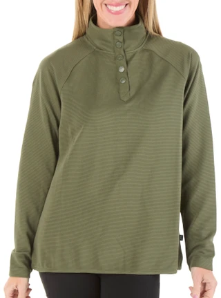 Thumbnail 1: Lands' End Women's Long Sleeve Quarter Snap Top 