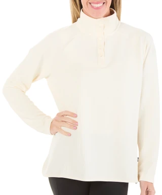 Thumbnail 1: Lands' End Women's Long Sleeve Quarter Snap Top 