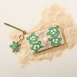 Thumbnail 2: America & Beyond Beaded Turtle Wristlet with Bag Charm 