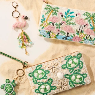 Thumbnail 3: America & Beyond Beaded Turtle Wristlet with Bag Charm 