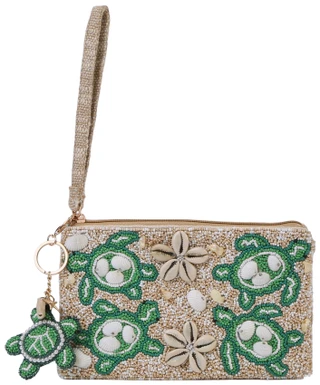 Thumbnail 1: America & Beyond Beaded Turtle Wristlet with Bag Charm 