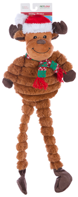 Thumbnail 1: Petlou Christmas Long-Legged Reindeer Dog Toy 