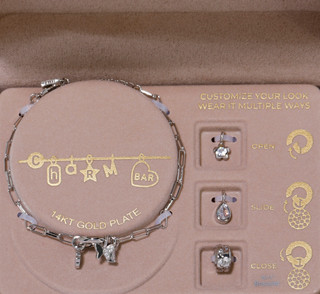 Thumbnail 1: Charm Bar Gold-Plated DIY Charm Bracelet 