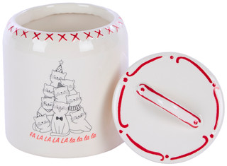 Thumbnail 2: 10 Strawberry Street Medium Holiday Cat Canister 