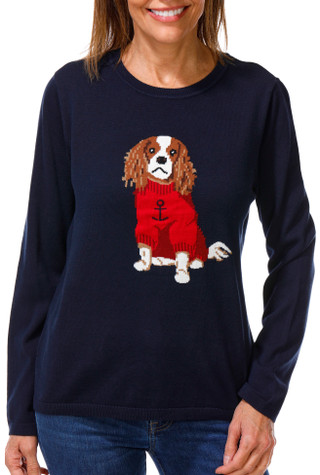 Thumbnail 1: Nautica Women's Long Sleeve Charlotte Dog Sweater 