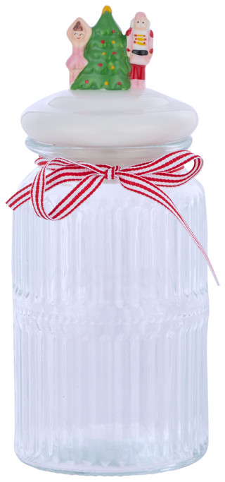 Thumbnail 1: 10 Strawberry Street Glass Canister with Nutcracker Trio Lid 