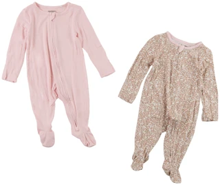 Thumbnail 1: HUGGIES Baby Girl's 2 Pk Footed Coverall Duo  