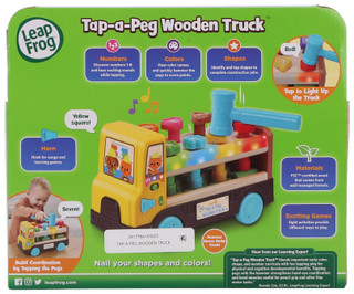 Thumbnail 2: Leap Frog Tap-A-Peg Lights & Sounds Wooden Truck Toy with Hammer 