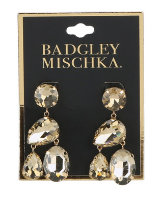 Thumbnail 1: BADGLEY MISCHKA Faceted Stone Drop Earrings 