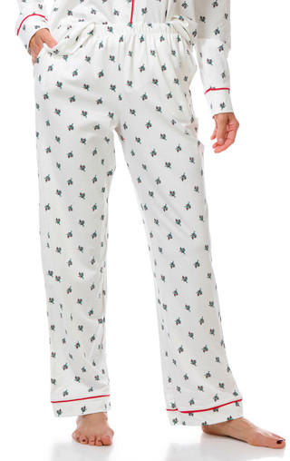 Thumbnail 3: Draper James Women's Long Sleeve Notch Collar Mistletoe Pajama Set 