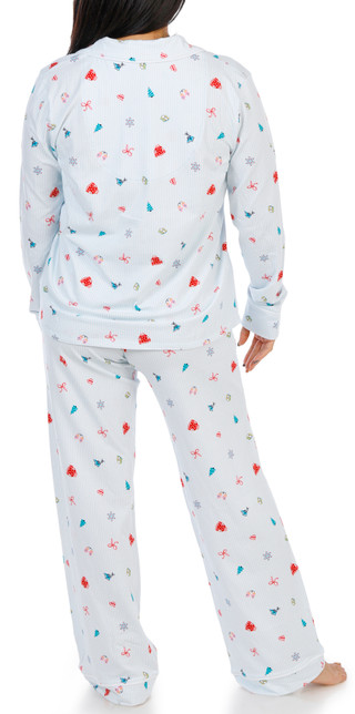 Thumbnail 6: Draper James Women's Long Sleeve Notch Collar Mistletoe Pajama Set 