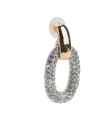 Thumbnail 2: BADGLEY MISCHKA Pavé Oval Hoop Earrings 