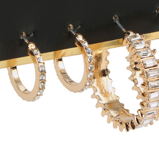 Thumbnail 2: BADGLEY MISCHKA 3-Piece Hoop & Drop Earring Set 