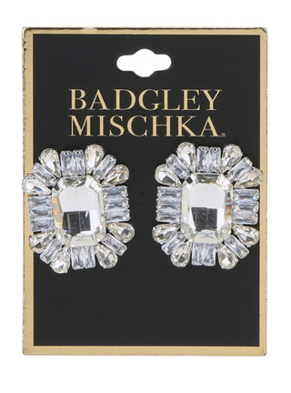 Thumbnail 1: BADGLEY MISCHKA Large Crystal Stud Earrings 