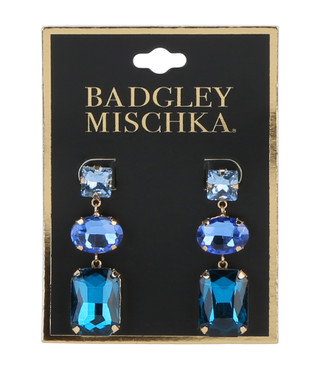 Thumbnail 1: BADGLEY MISCHKA Faceted Stone Drop Earrings 