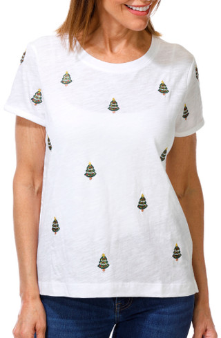 Thumbnail 1: Philosophy Women's Short Sleeve Christmas Tree Top 