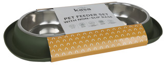 Thumbnail 1: Kasa Pet Feeder Set w/ Non-Slip Base 