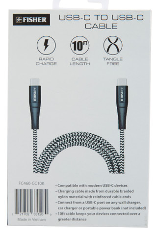 Thumbnail 2: Fisher 10 ft Braided USB-C Cable  