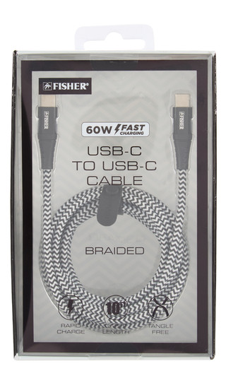 Thumbnail 1: Fisher 10 ft Braided USB-C Cable  