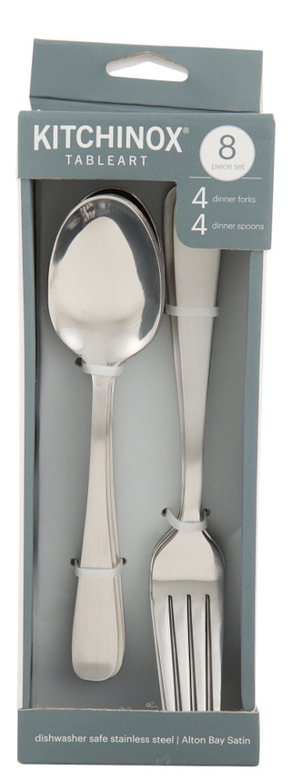 Thumbnail 1: Kitchinox 8 Pc Premium Stainless Steel Dinner Forks And Spoons Set   