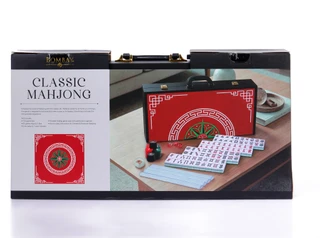 Thumbnail 1: Bombay Classic Mahjong Game w/ Wooden Folding Game Board Case  