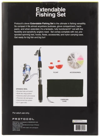 Thumbnail 2: Protocol All-In-One Extendable Telescopic Fishing Rod Set 