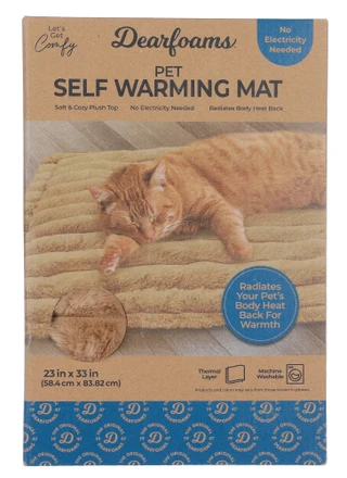 Thumbnail 1: Dearfoams 23x33 Ribbed Plush Self Warming Pet Mat 