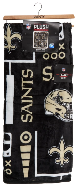 Thumbnail 1: NEW ORLEANS SAINTS 60x70 Super Soft Plush Team Spirit Blanket with Hanger 